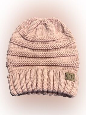 C.C Women's Blush Pink Knit Beanie One Size